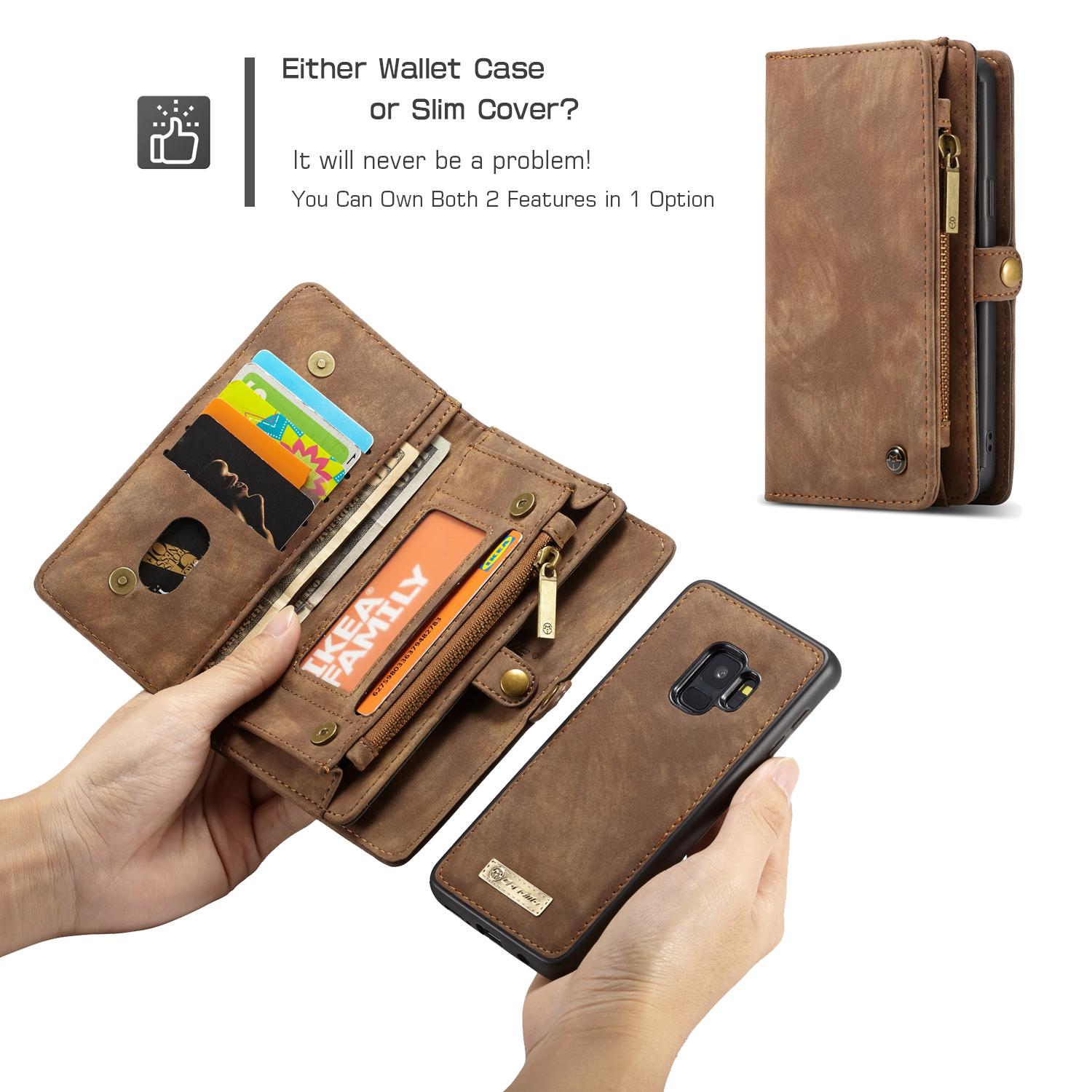Multi-slot Portemonnaie-Hülle Samsung Galaxy S9 Braun