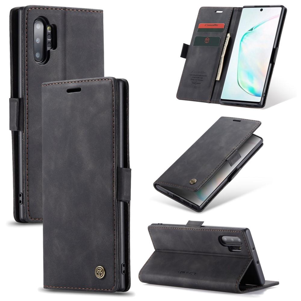 Slim Portemonnaie-Hülle Samsung Galaxy Note 10 Plus Schwarz