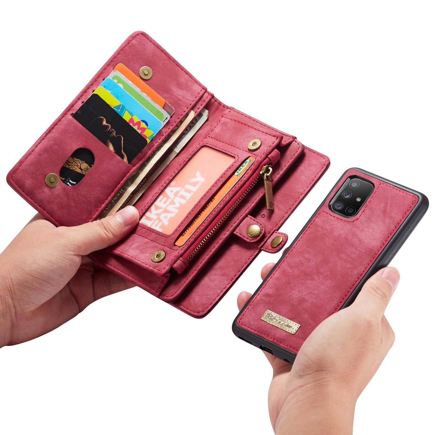 Multi-slot Portemonnaie-Hülle Samsung Galaxy A51 Rot