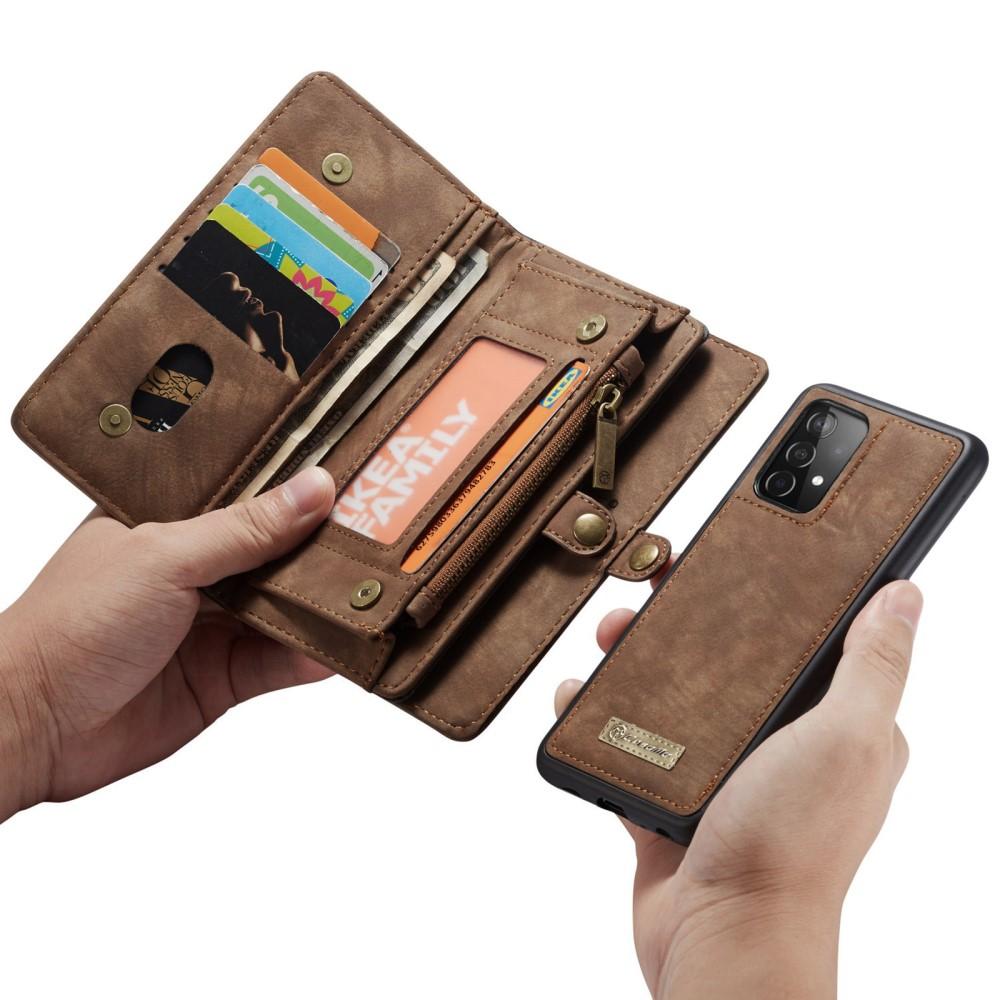 Multi-slot Portemonnaie-Hülle Samsung Galaxy A52 5G Braun