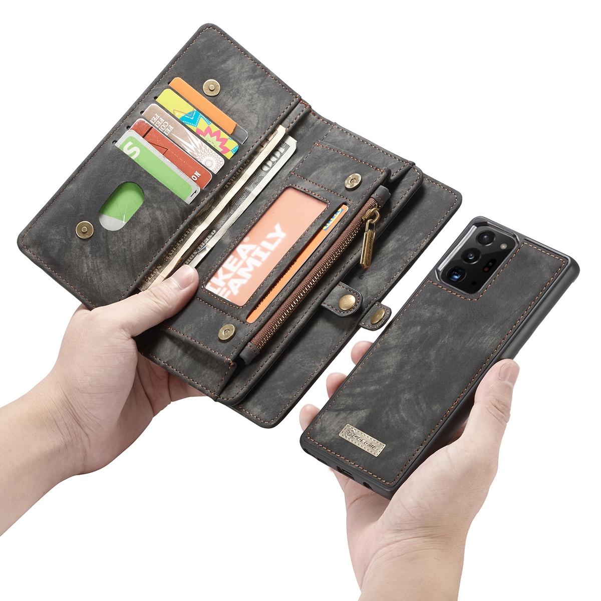 Multi-slot Portemonnaie-Hülle Samsung Galaxy Note 20 Ultra Grau