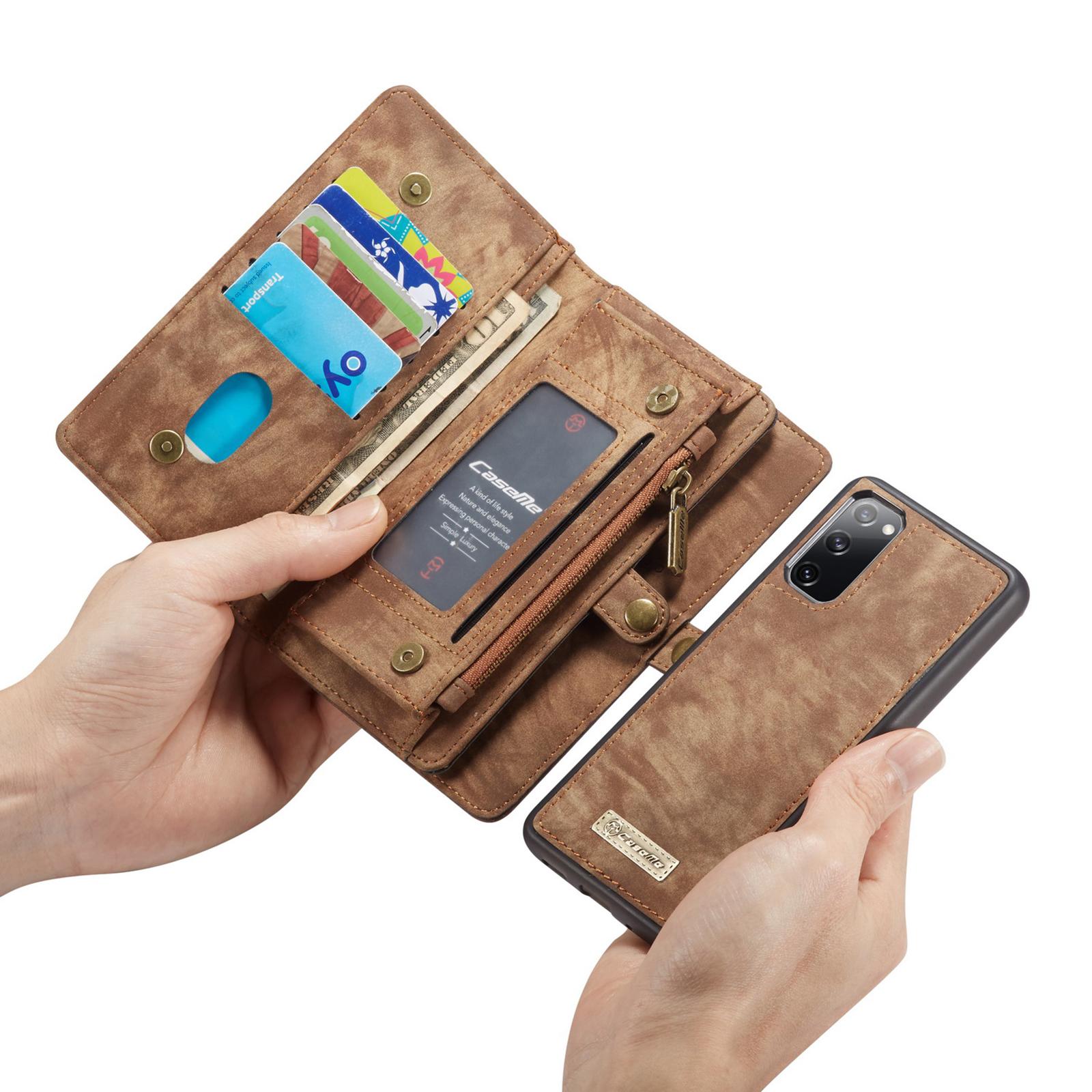 Multi-slot Portemonnaie-Hülle Samsung Galaxy S20 FE Braun
