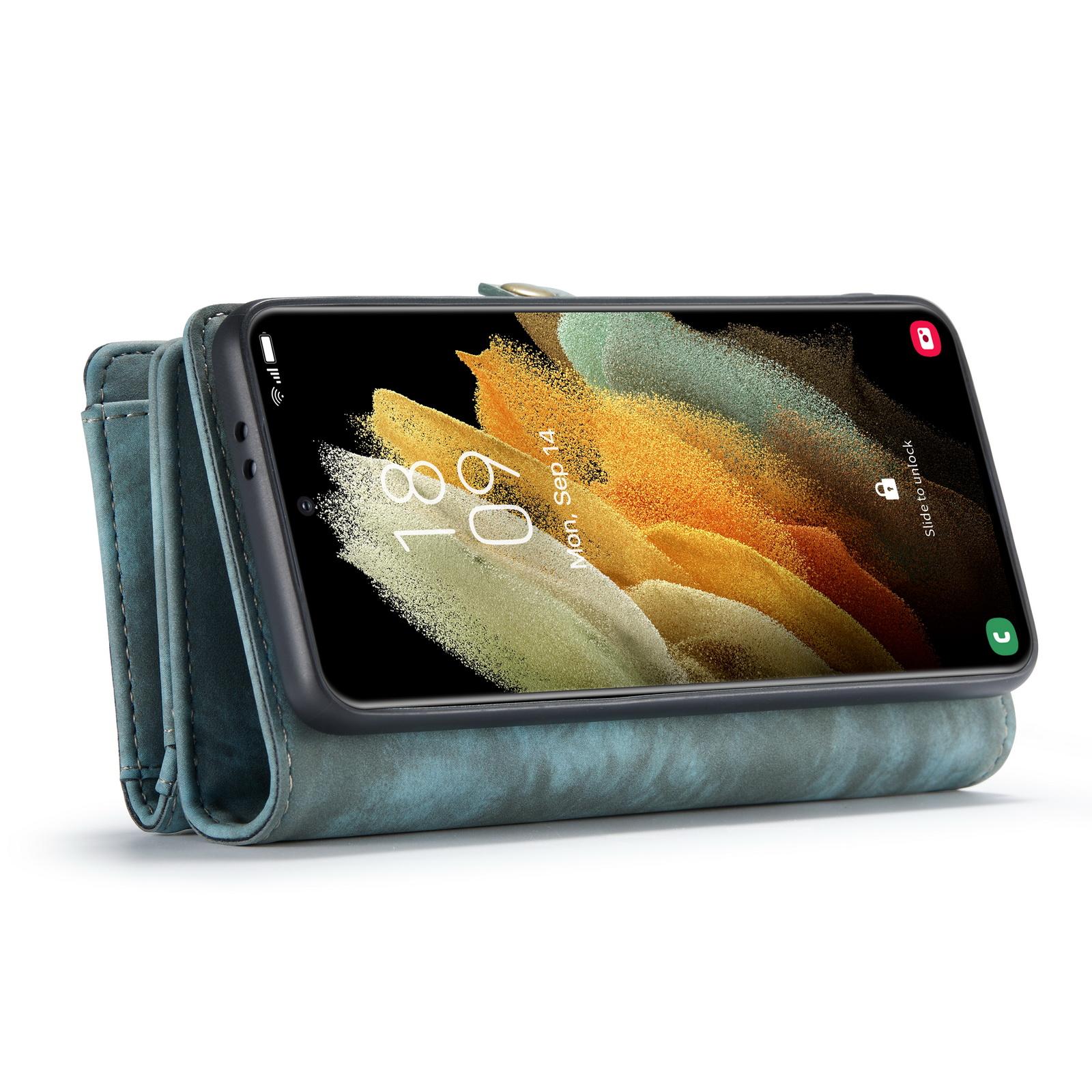 Multi-slot Portemonnaie-Hülle Samsung Galaxy S21 Blau