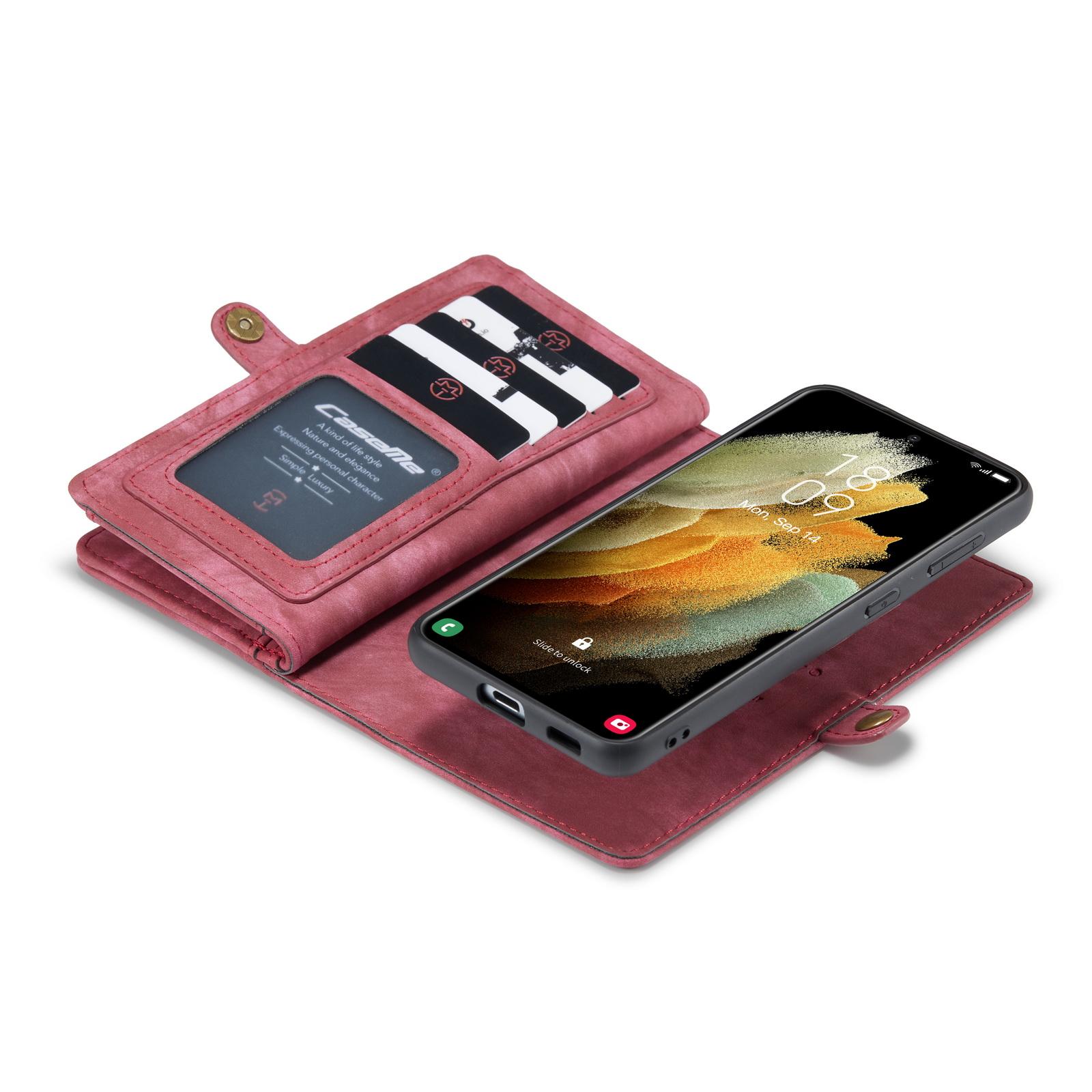 Multi-slot Portemonnaie-Hülle Samsung Galaxy S21 Rot