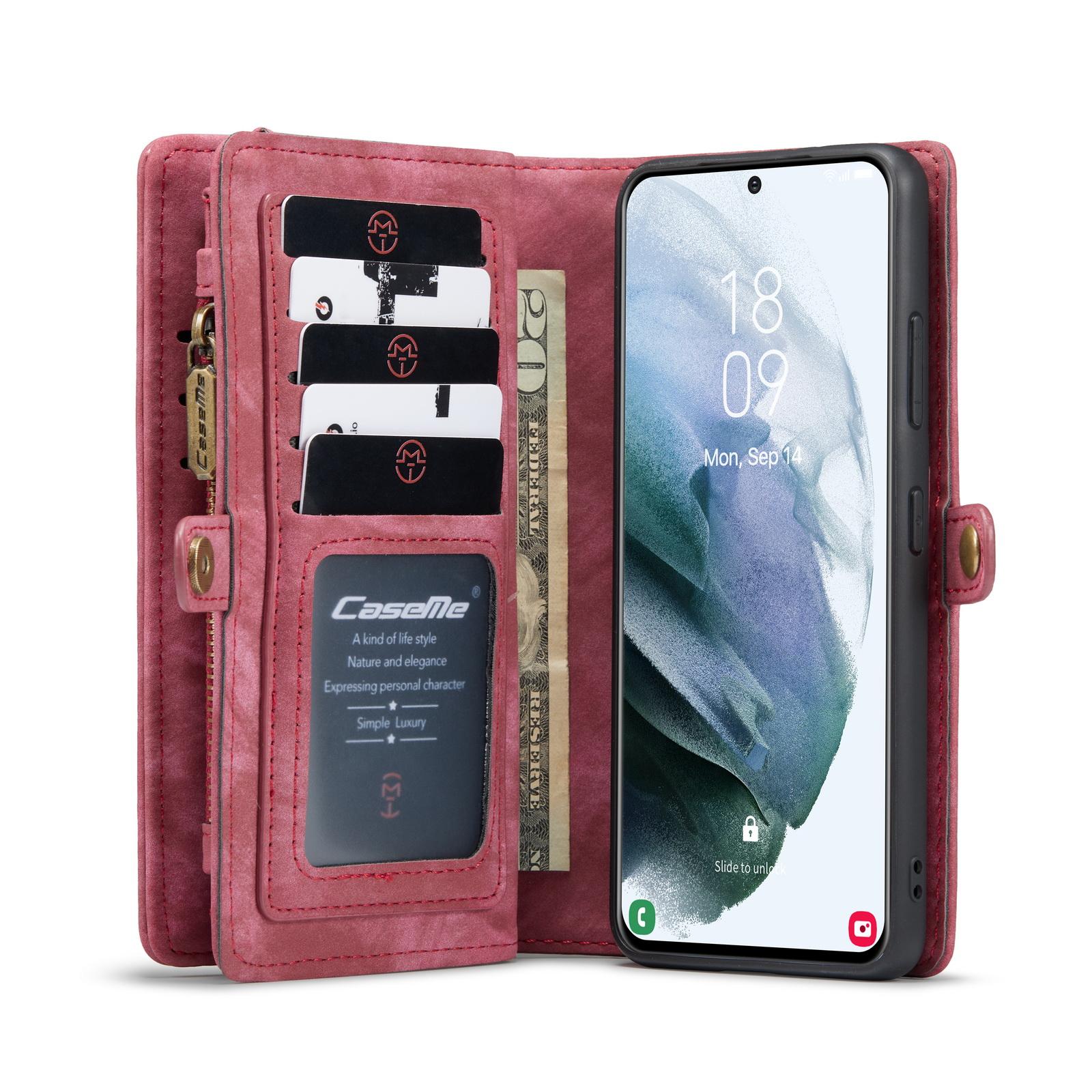 Multi-slot Portemonnaie-Hülle Samsung Galaxy S21 Ultra Rot