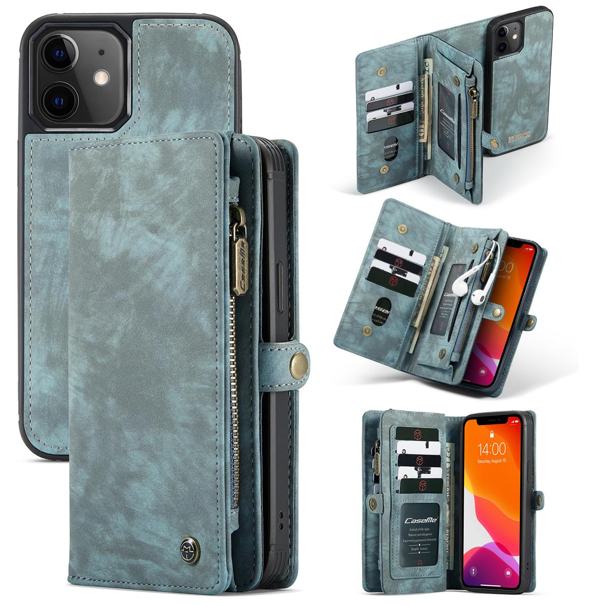 Multi-slot Portemonnaie-Hülle iPhone 12 Mini Blau