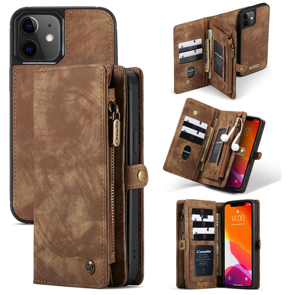 Multi-slot Portemonnaie-Hülle Apple iPhone 12 Mini Braun