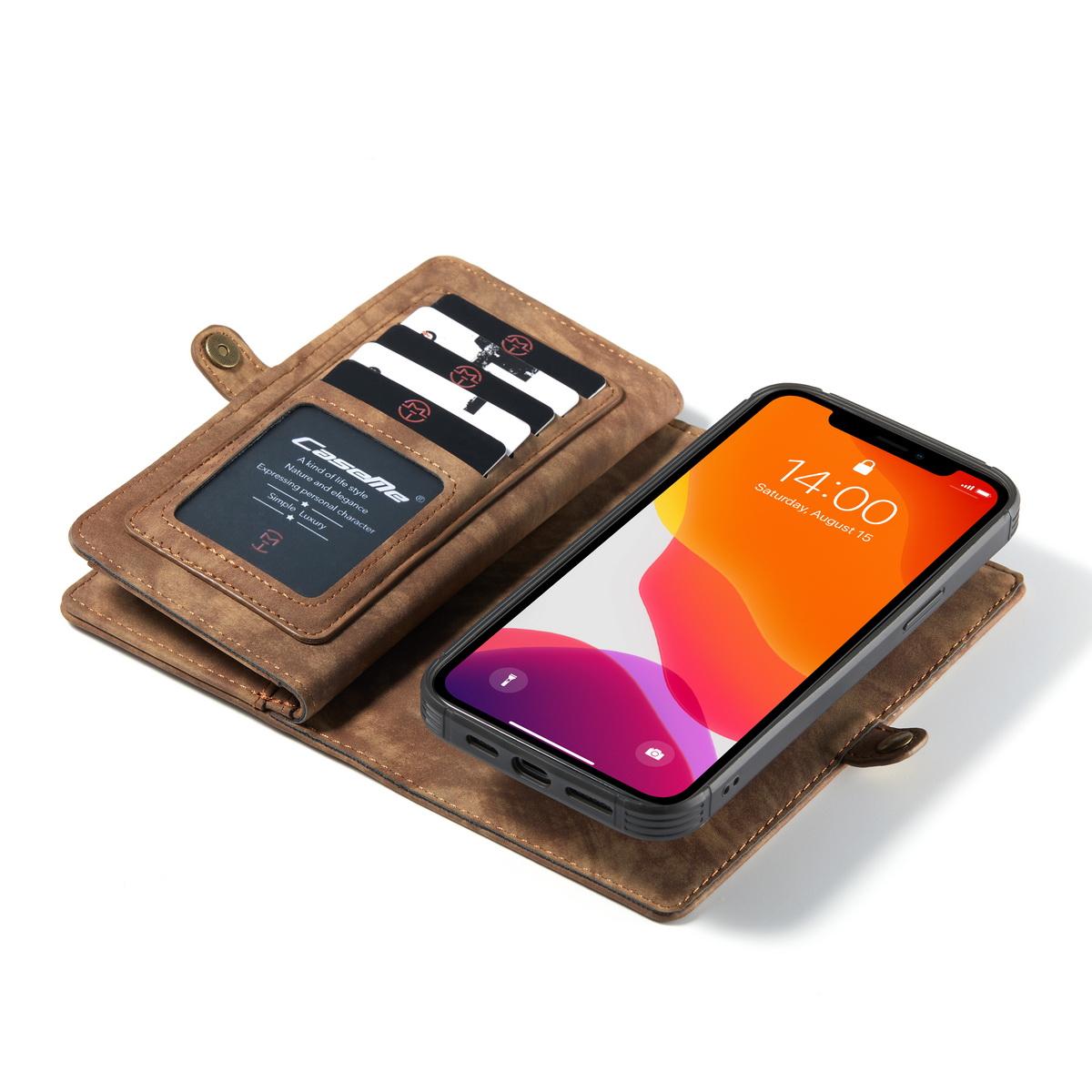 Multi-slot Portemonnaie-Hülle iPhone 12 Mini Braun
