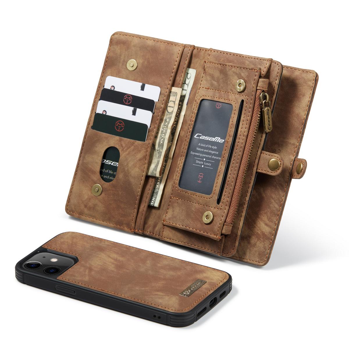 Multi-slot Portemonnaie-Hülle Apple iPhone 12 Mini Braun