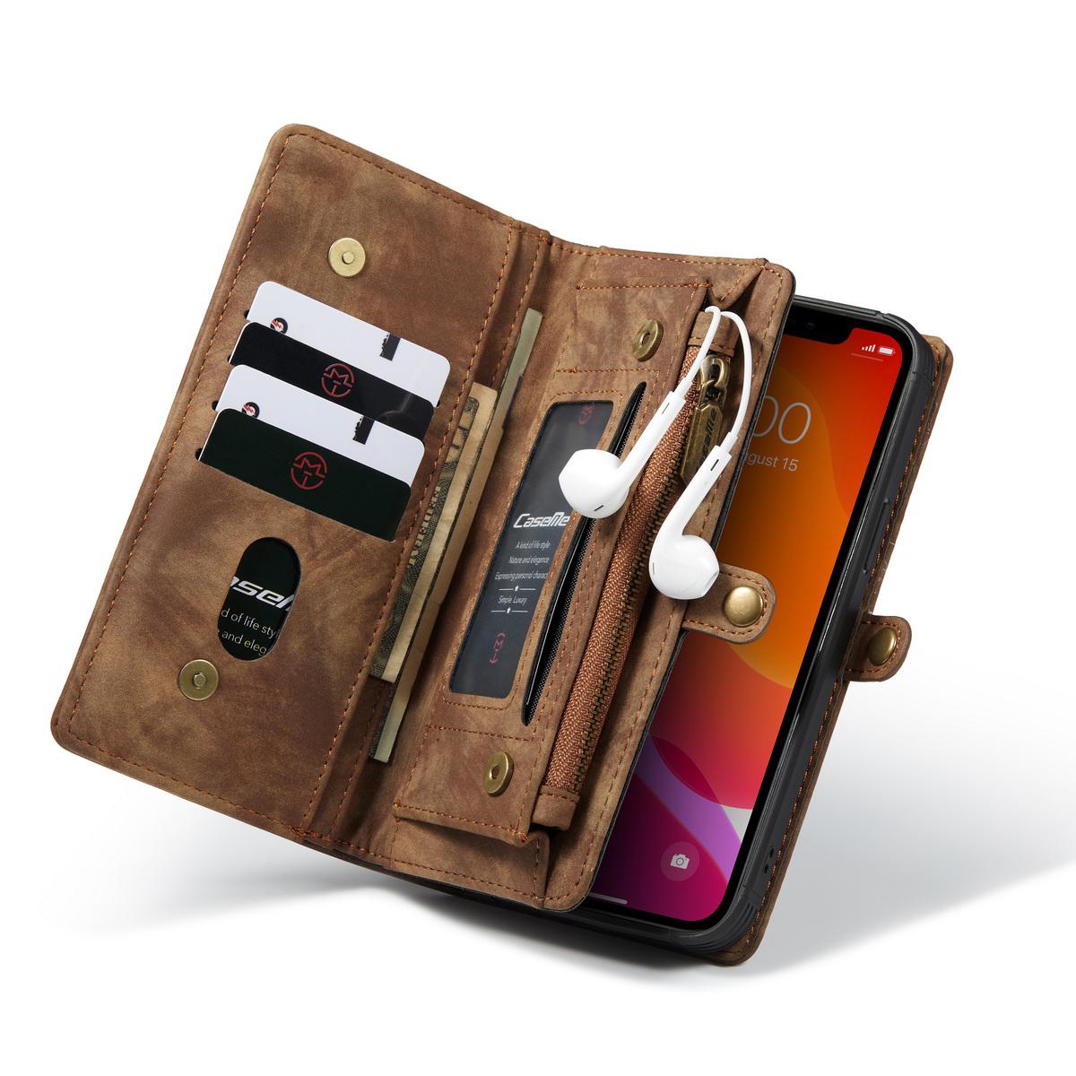 Multi-slot Portemonnaie-Hülle Apple iPhone 12 Mini Braun