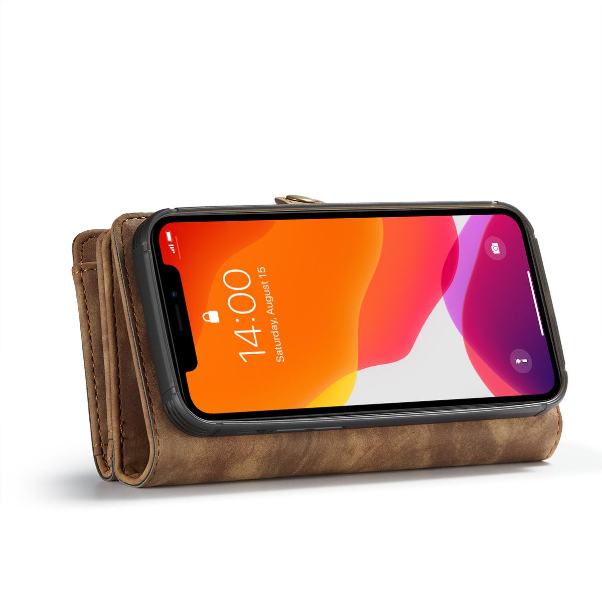 Multi-slot Portemonnaie-Hülle Apple iPhone 12 Mini Braun