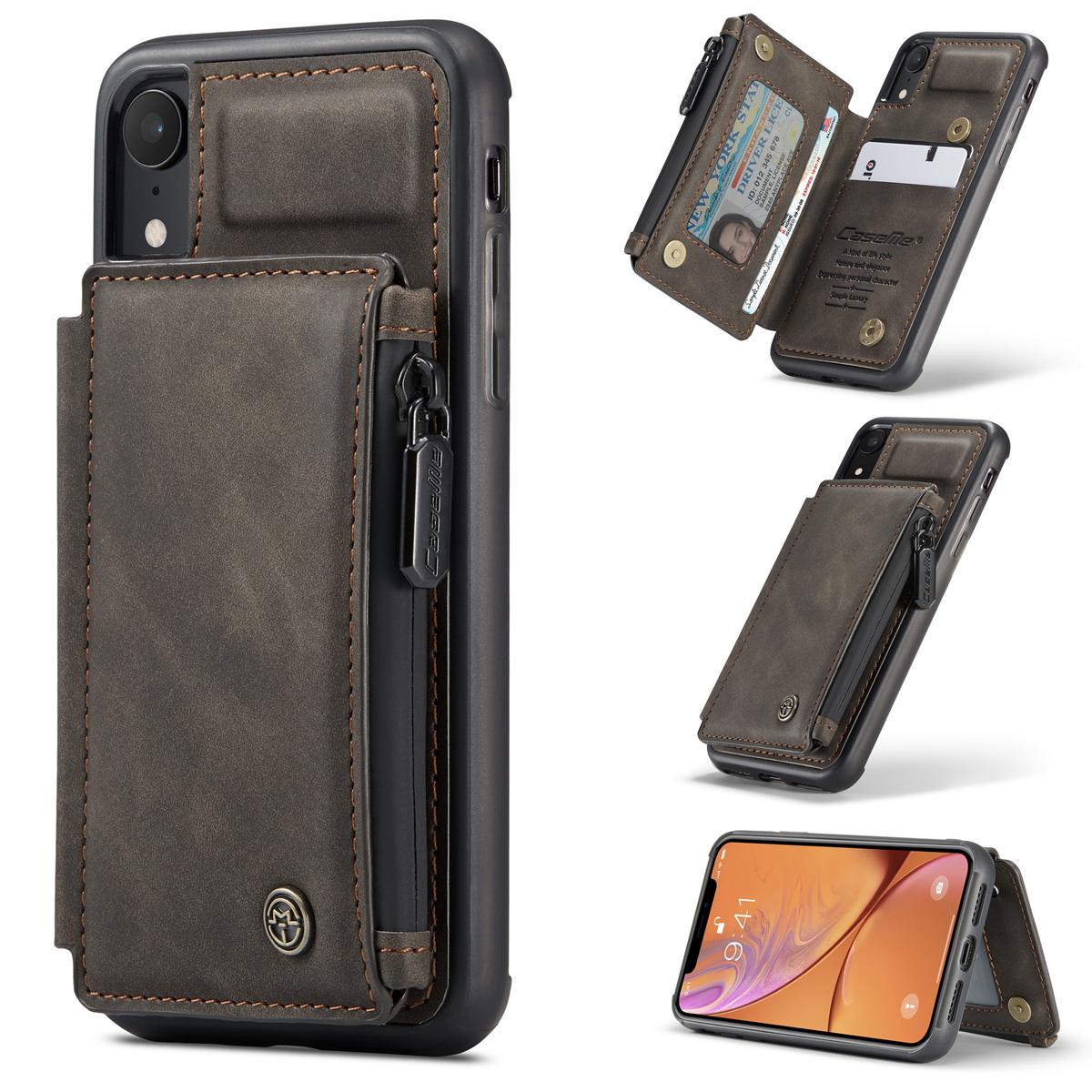 Multi-slot Hülle iPhone Xr Braun
