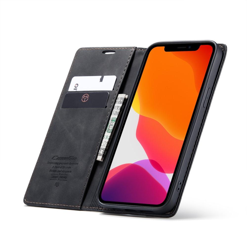 Slim Portemonnaie-Hülle Apple iPhone 12/iPhone 12 Pro Schwarz