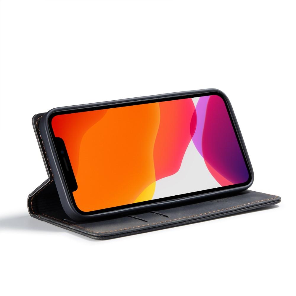 Slim Portemonnaie-Hülle Apple iPhone 12/iPhone 12 Pro Schwarz