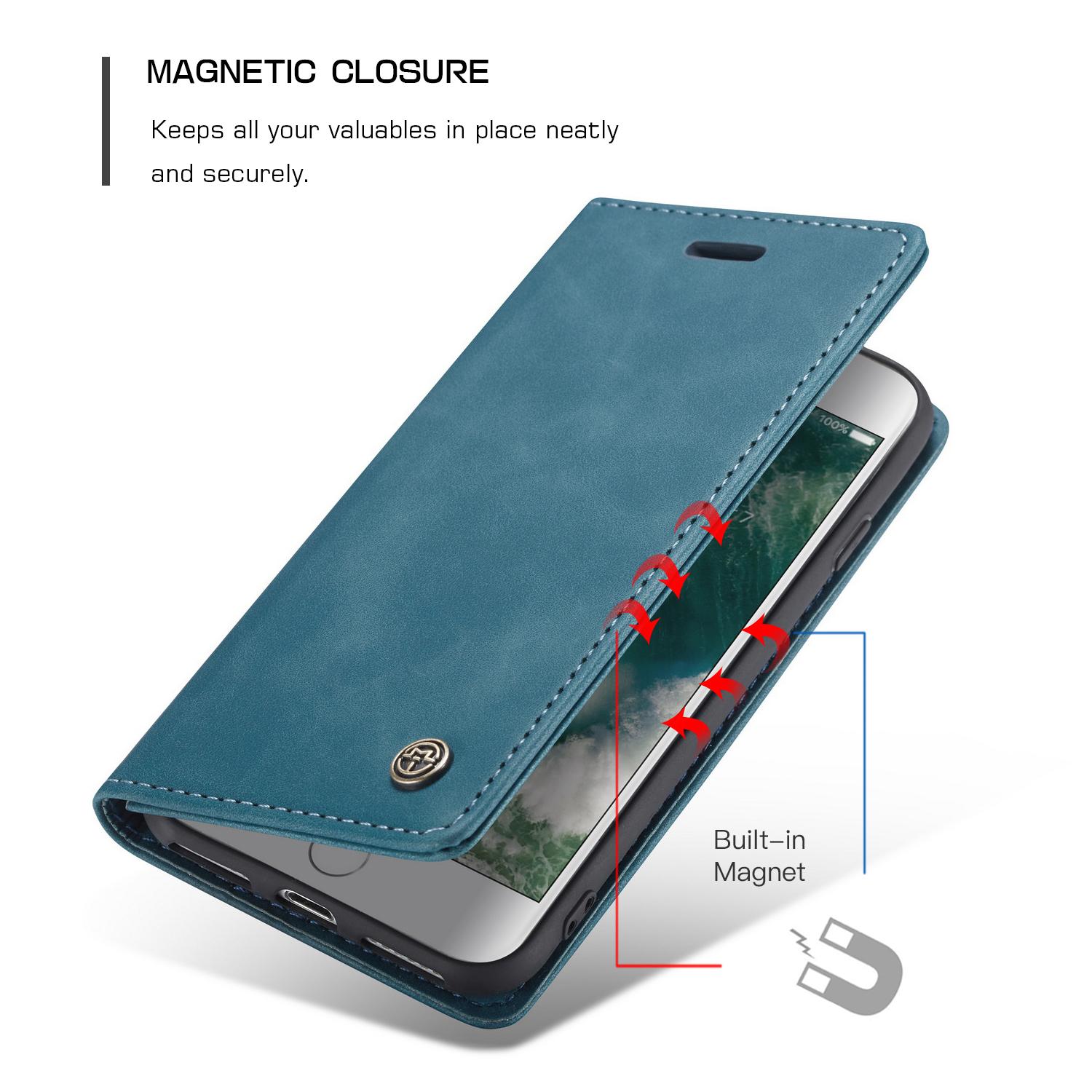 Slim Portemonnaie-Hülle iPhone 8 blau