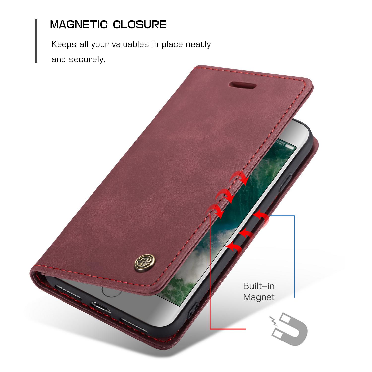 Slim Portemonnaie-Hülle iPhone SE (2022) rot
