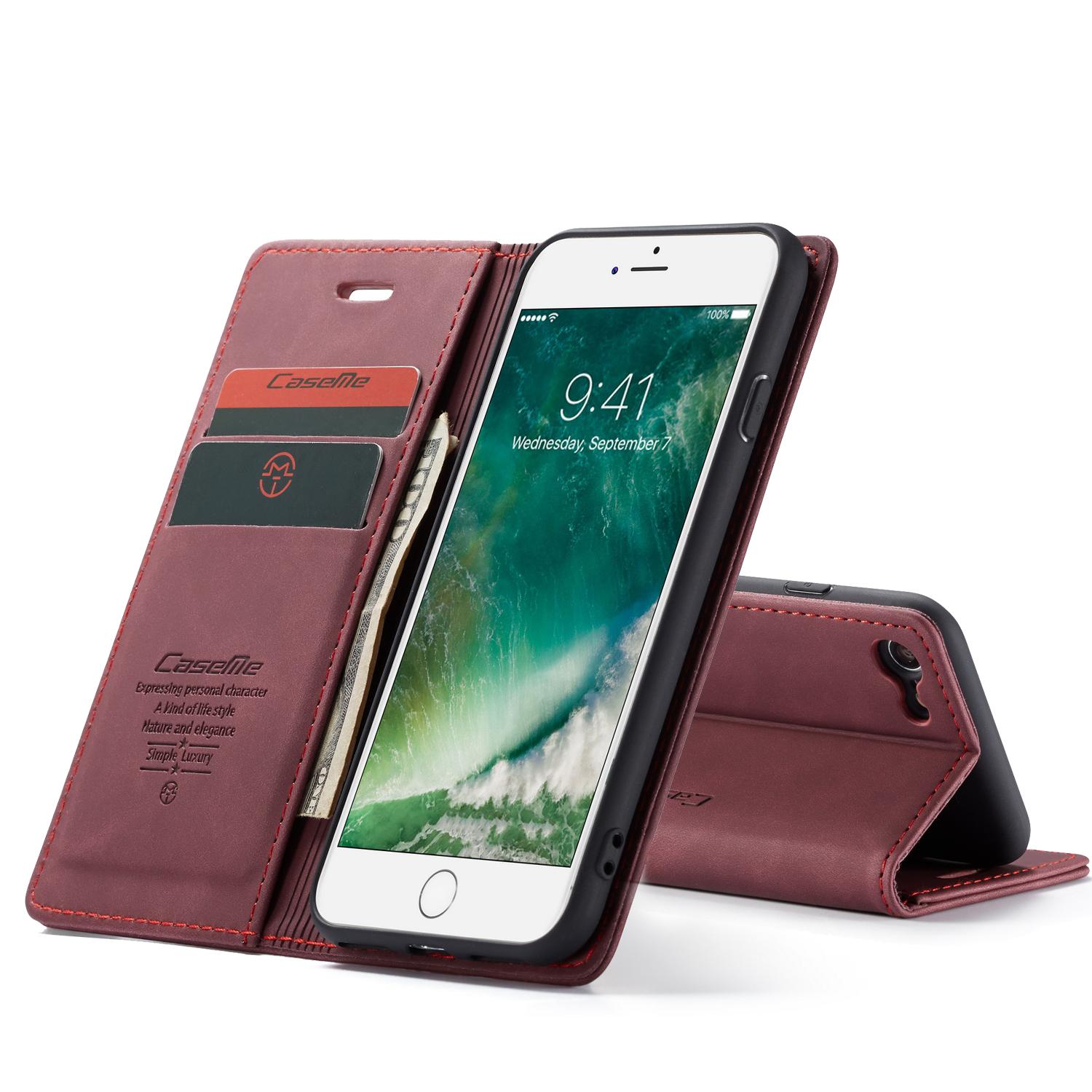 Slim Portemonnaie-Hülle iPhone SE (2022) rot