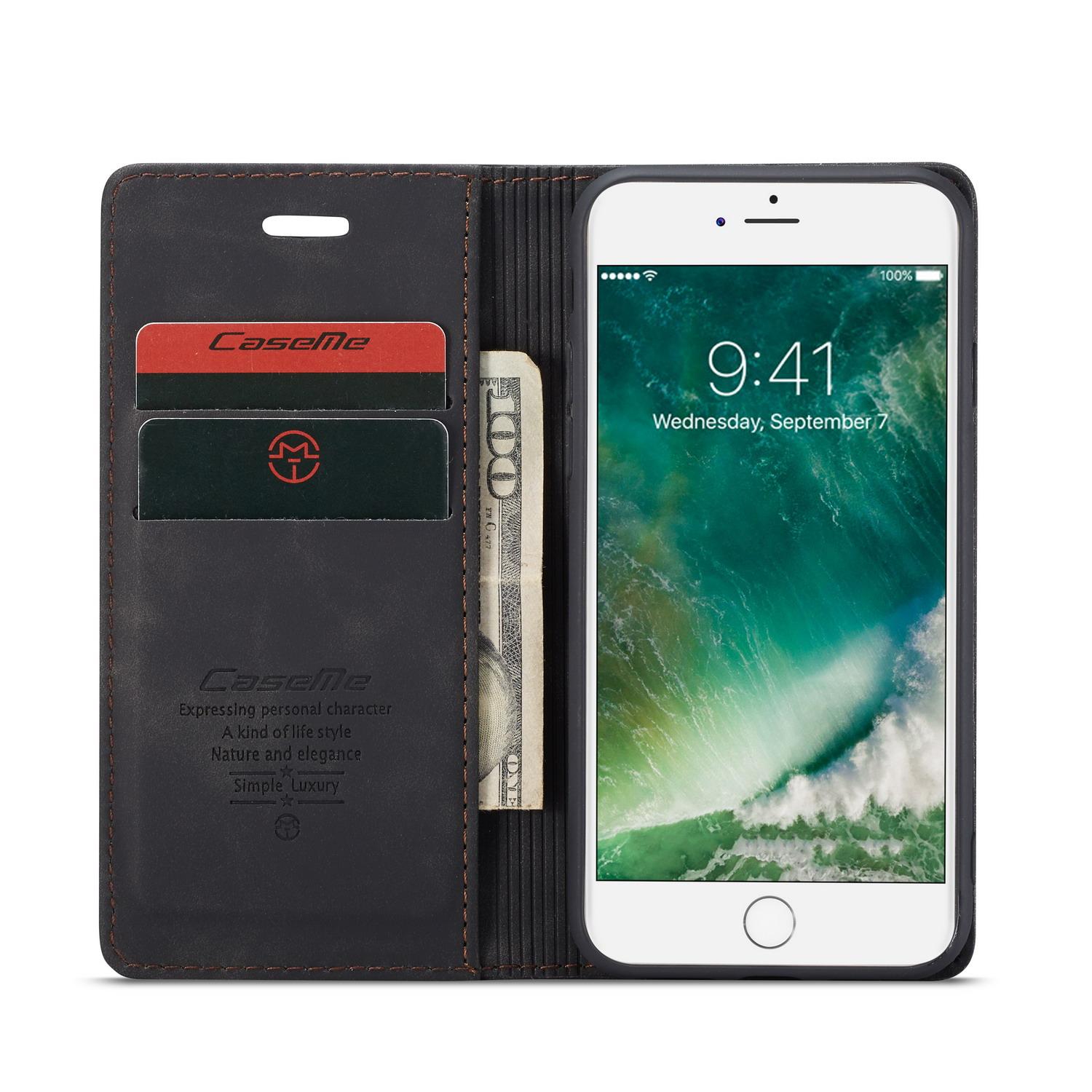Slim Portemonnaie-Hülle iPhone 7 schwarz