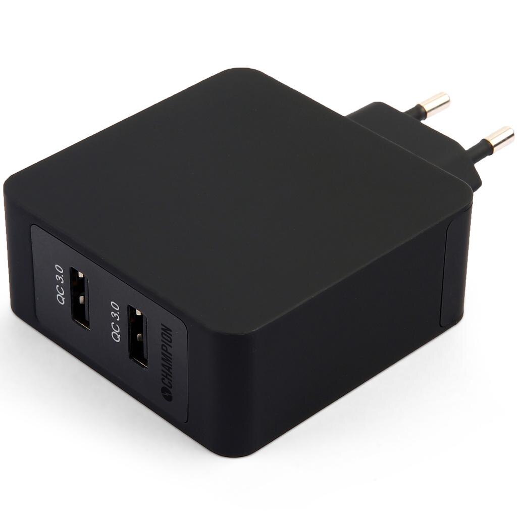 Fast Charge Dual USB QC3 36W Schwarz