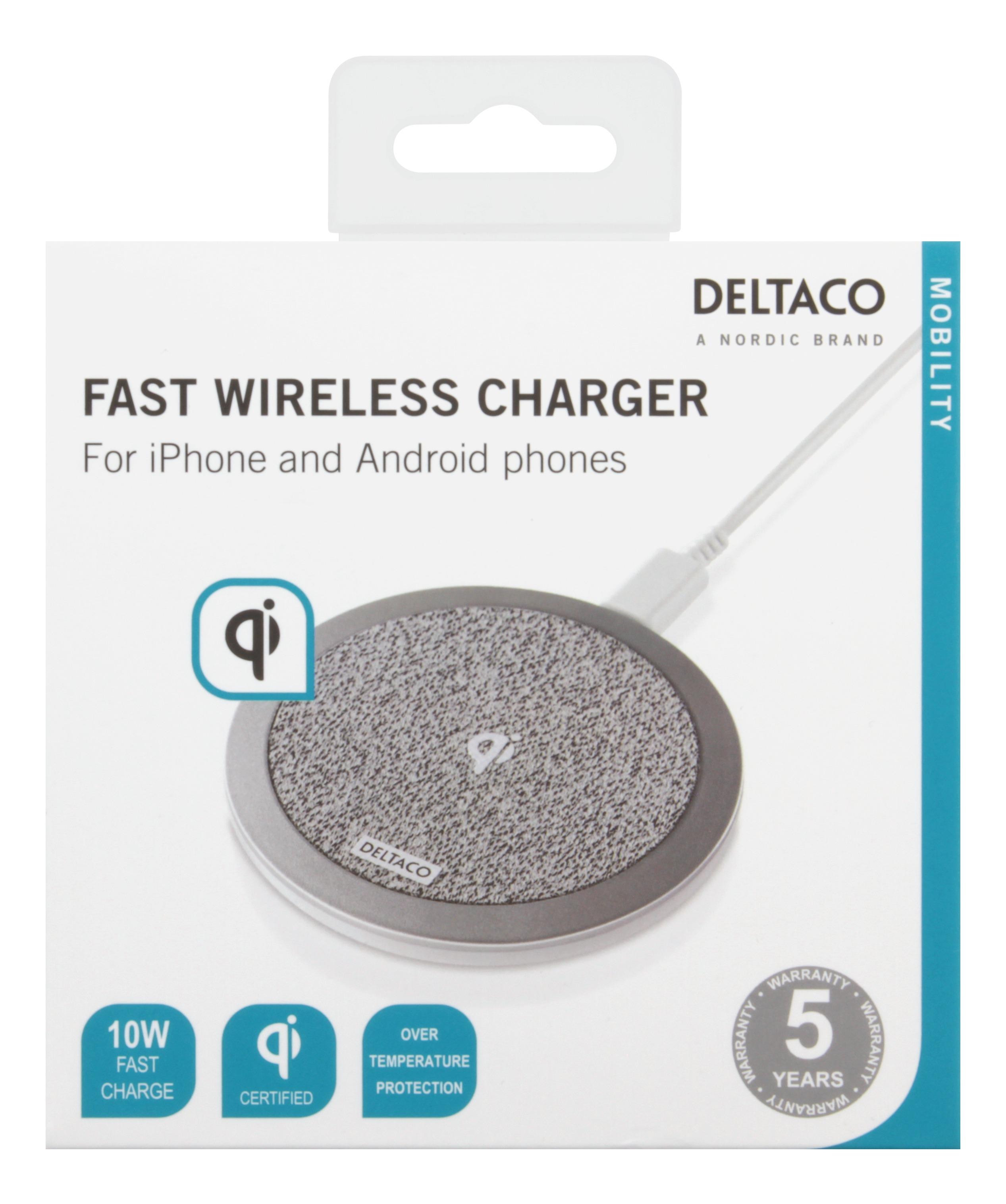 Qi Wireless Charger Ladestation 10W Grau