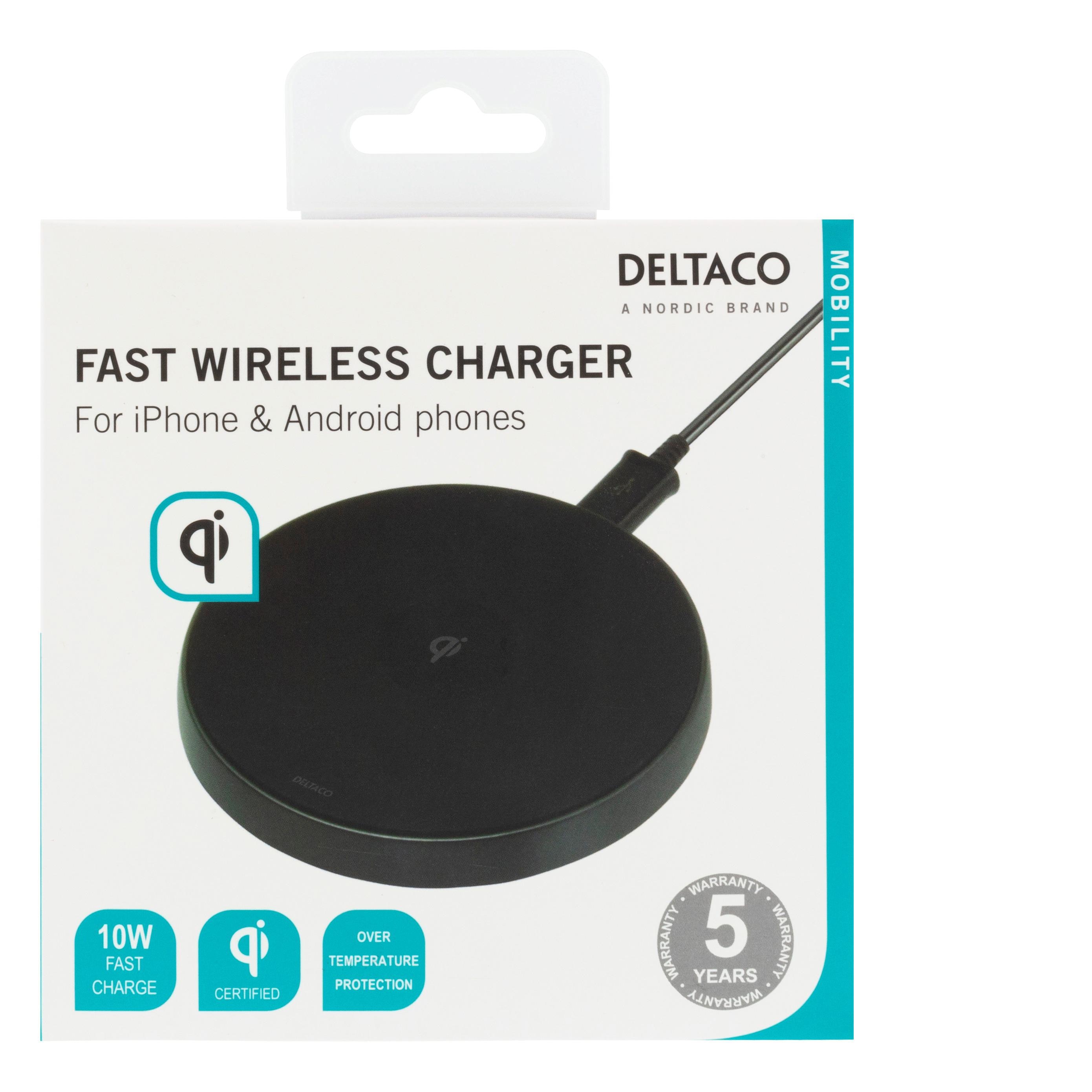 Qi Wireless Charger Ladestation 10W Schwarz