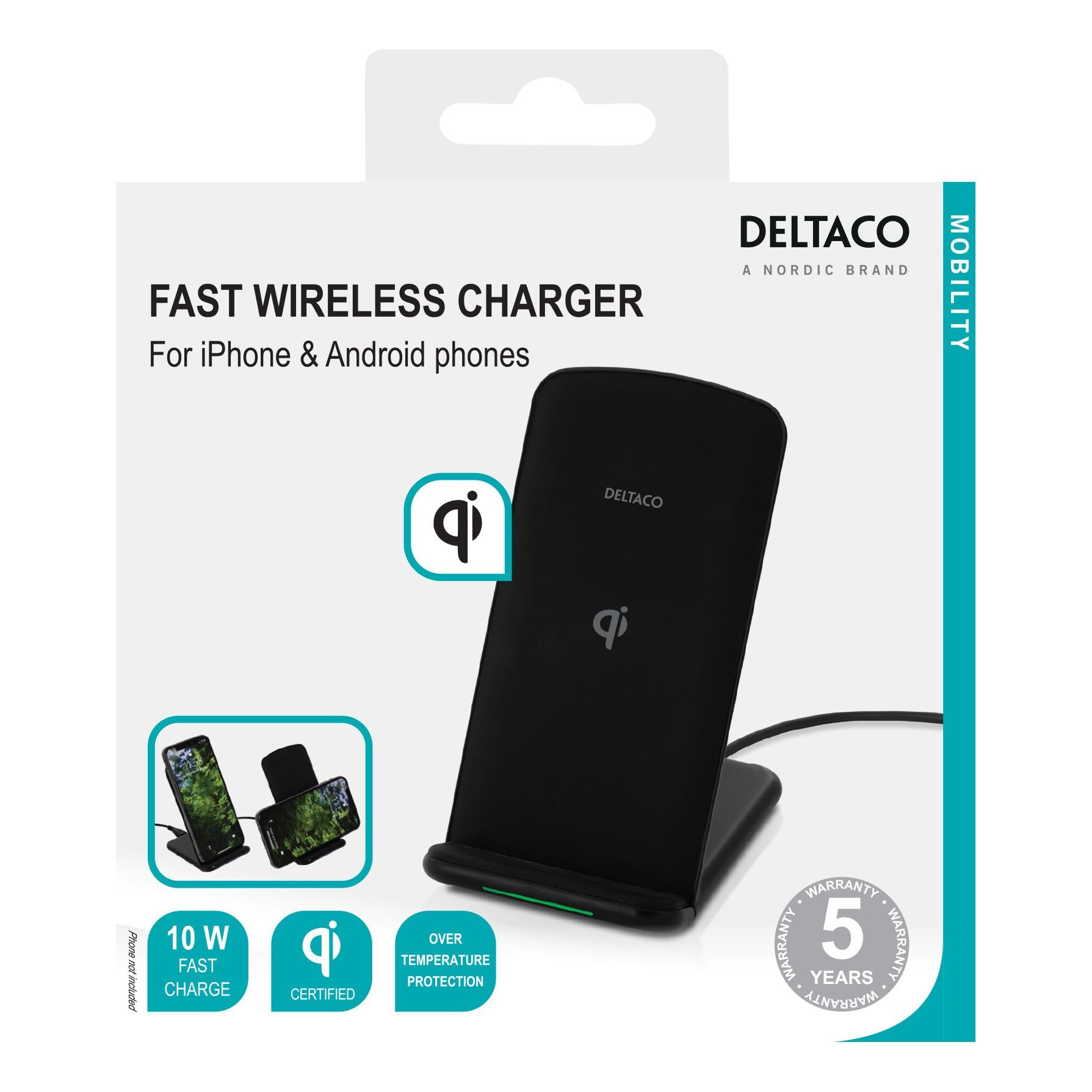 Qi Wireless Charger Ladestation 10W Schwarz