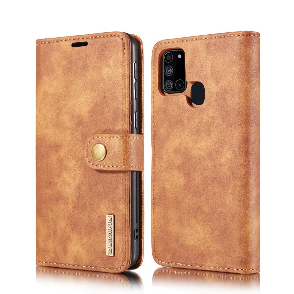 Handytasche Magnetische Samsung Galaxy A21s Cognac