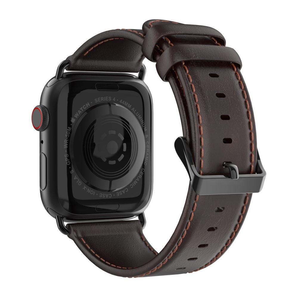 Leather Armband Apple Watch 45mm Series 7 Brown