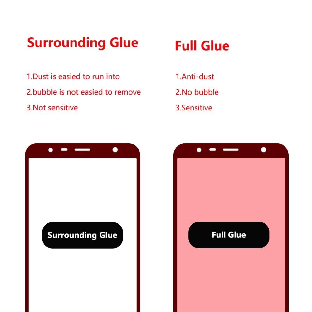 Full Glue Tempered Glass Samsung Galaxy J4 Plus 2018 Schwarz