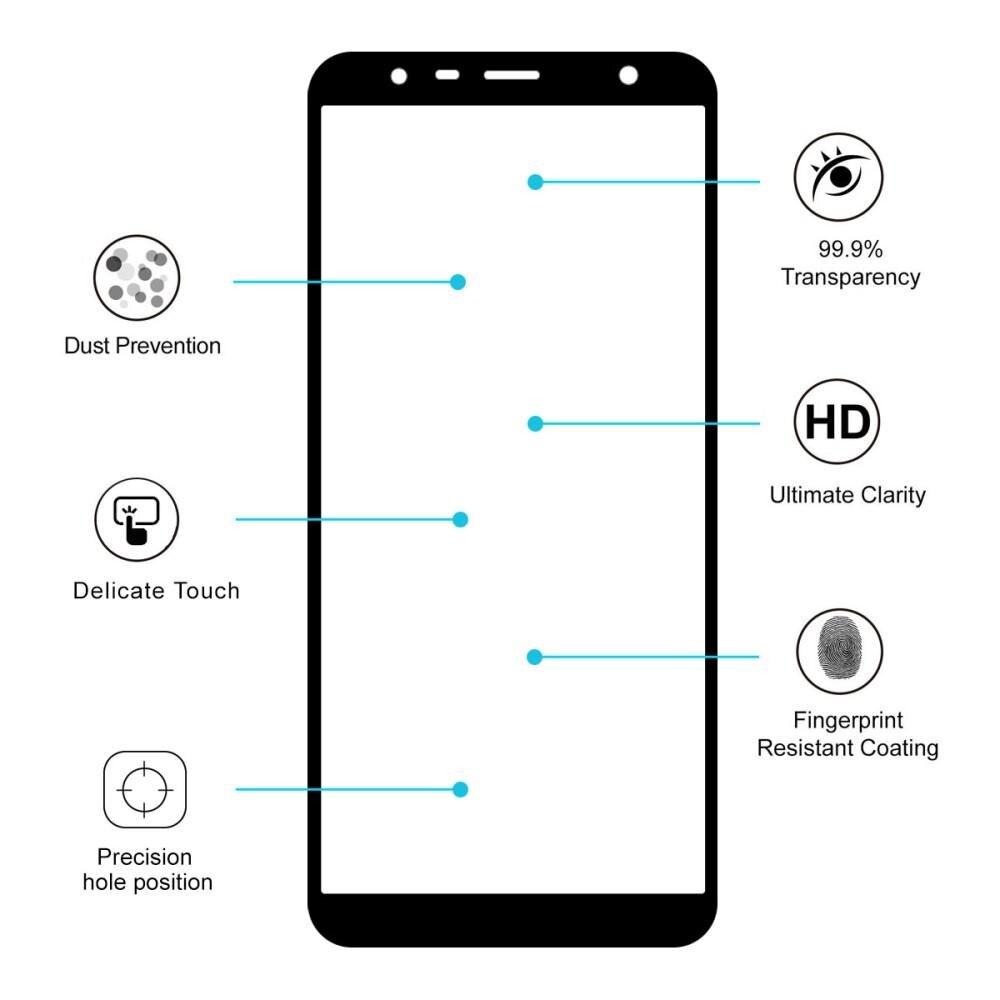 Full Glue Tempered Glass Samsung Galaxy J4 Plus 2018 Schwarz