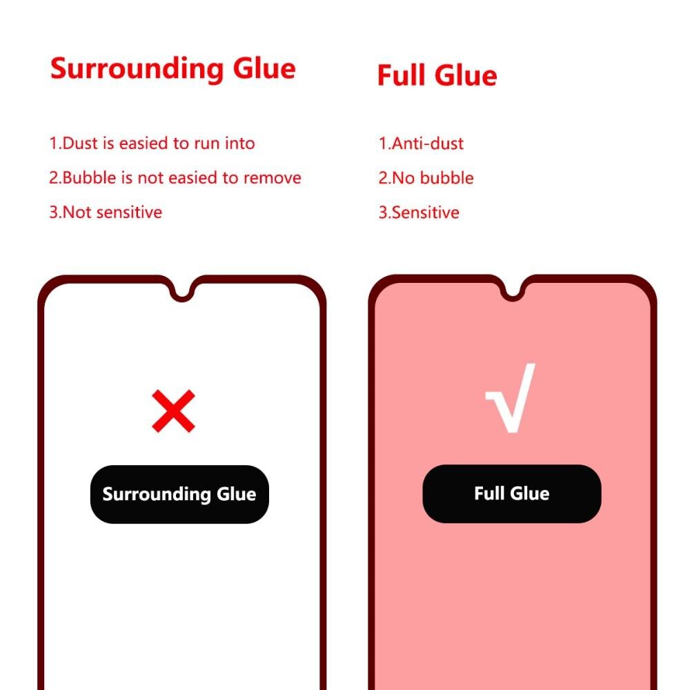Full Glue Tempered Glass Motorola Moto G8 Plus Schwarz