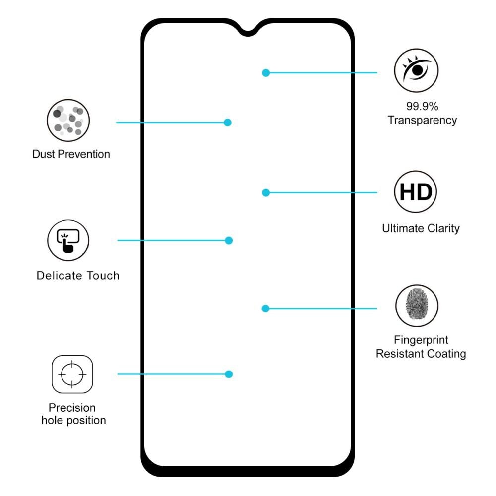 Full Glue Tempered Glass OnePlus 7/6T Schwarz