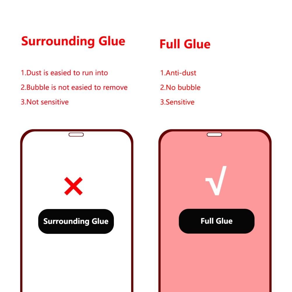 Full Glue Tempered Glass iPhone 12/12 Pro Schwarz