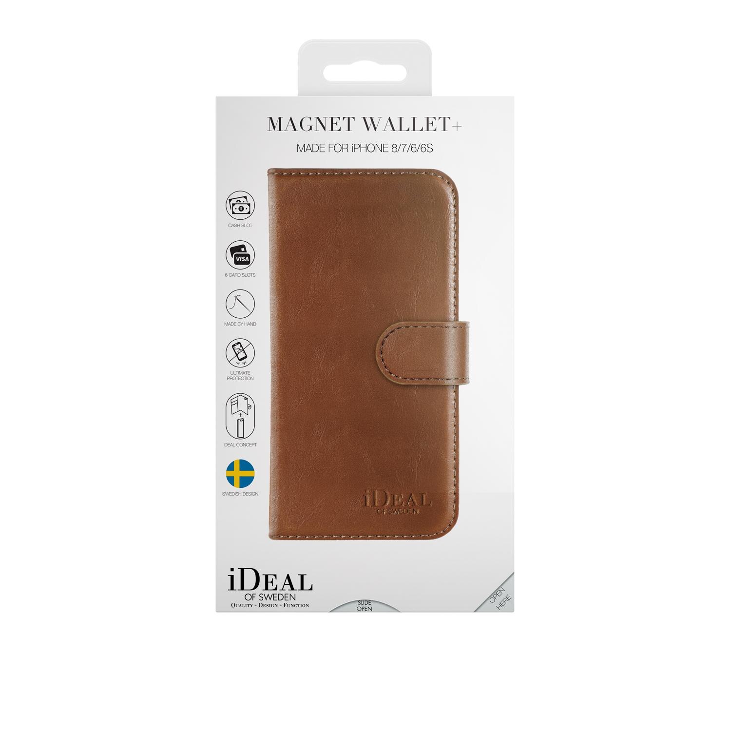 Magnet Wallet+ iPhone 6/6S/7/8/SE Brown