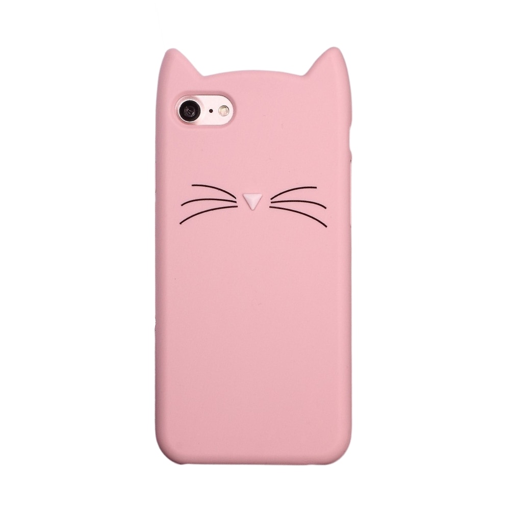 Silikonhülle Katze iPhone 7/8/SE rosa