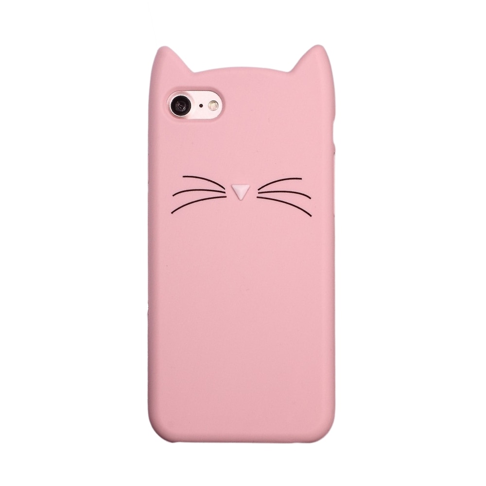 Silikonhülle Katze iPhone SE (2020) rosa