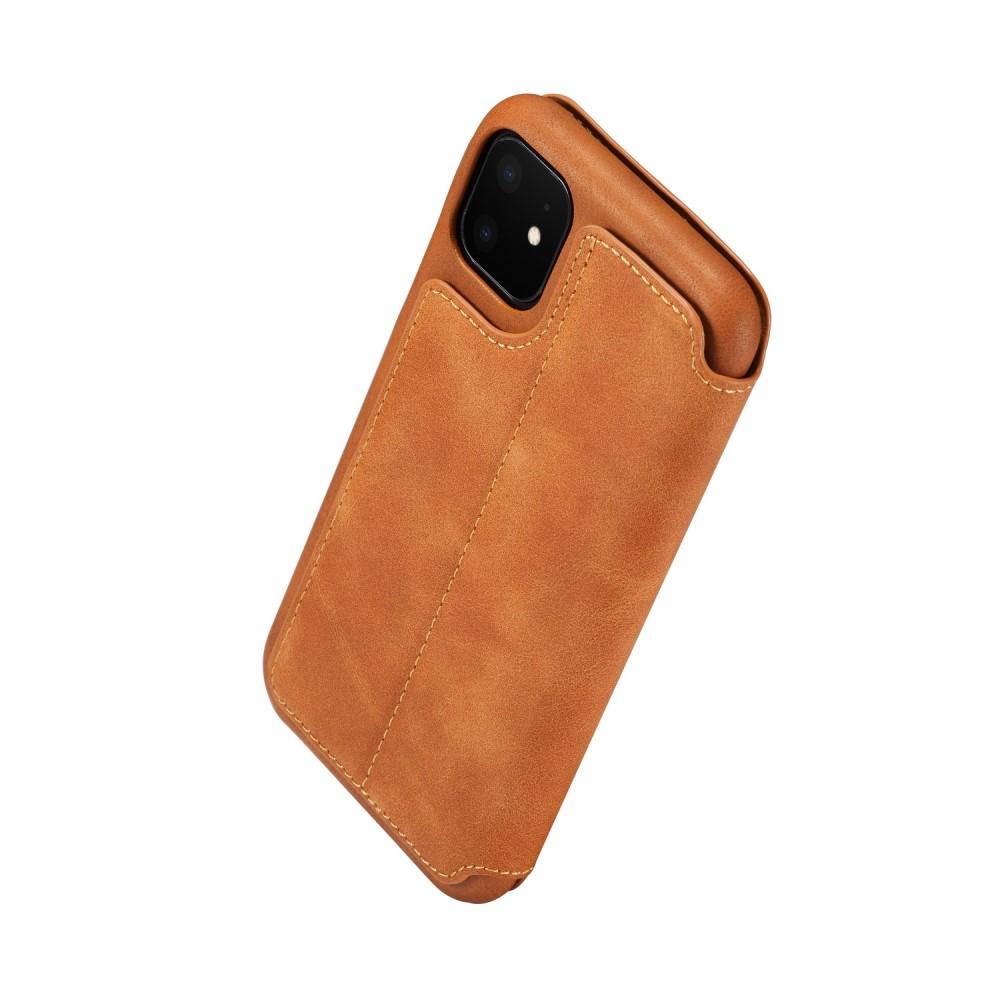 Slim Portemonnaie-Hülle iPhone 11 Cognac