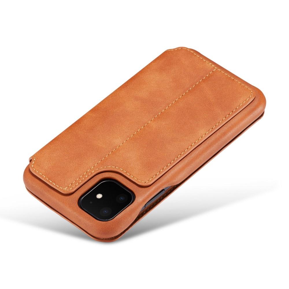 Slim Portemonnaie-Hülle iPhone 11 Cognac