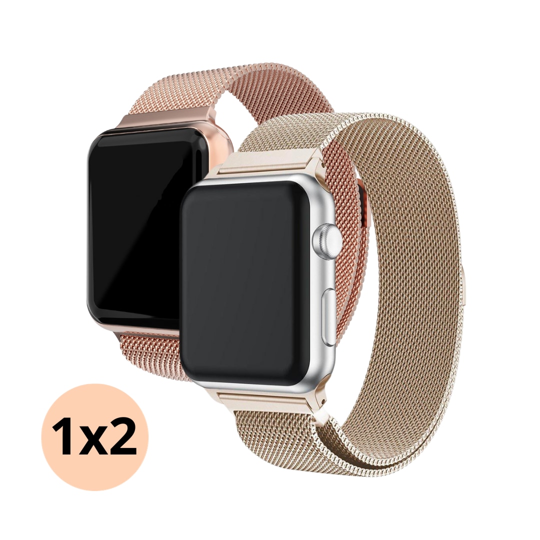 Apple Watch SE 44mm-Milanaise-Armband Kit, champagner gold & roségold