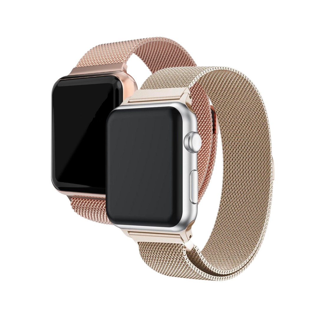 Apple Watch SE 44mm-Milanaise-Armband Kit, champagner gold & roségold