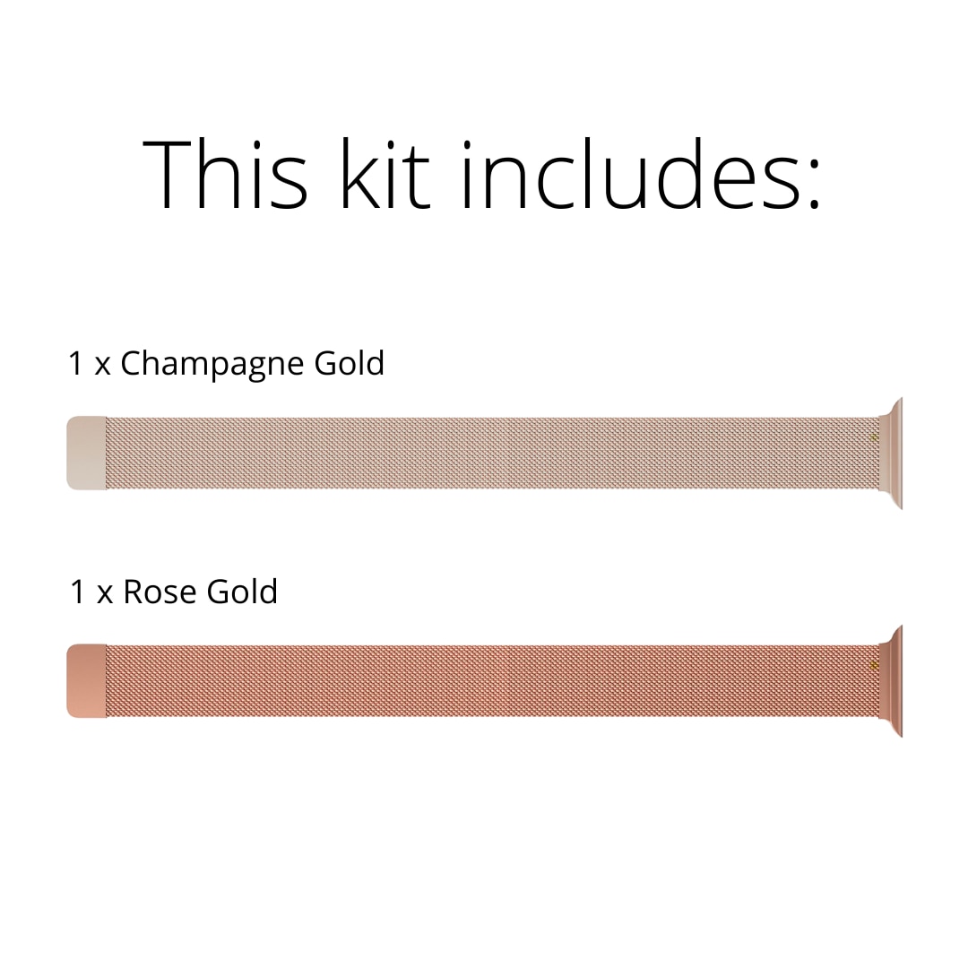 Apple Watch 45mm Series 7-Milanaise-Armband Kit, champagner gold & roségold