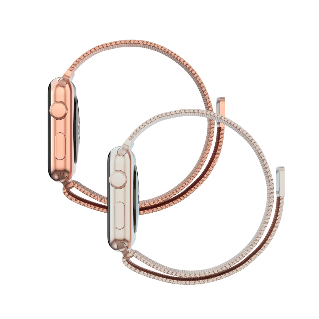 Apple Watch 45mm Series 7-Milanaise-Armband Kit, champagner gold & roségold