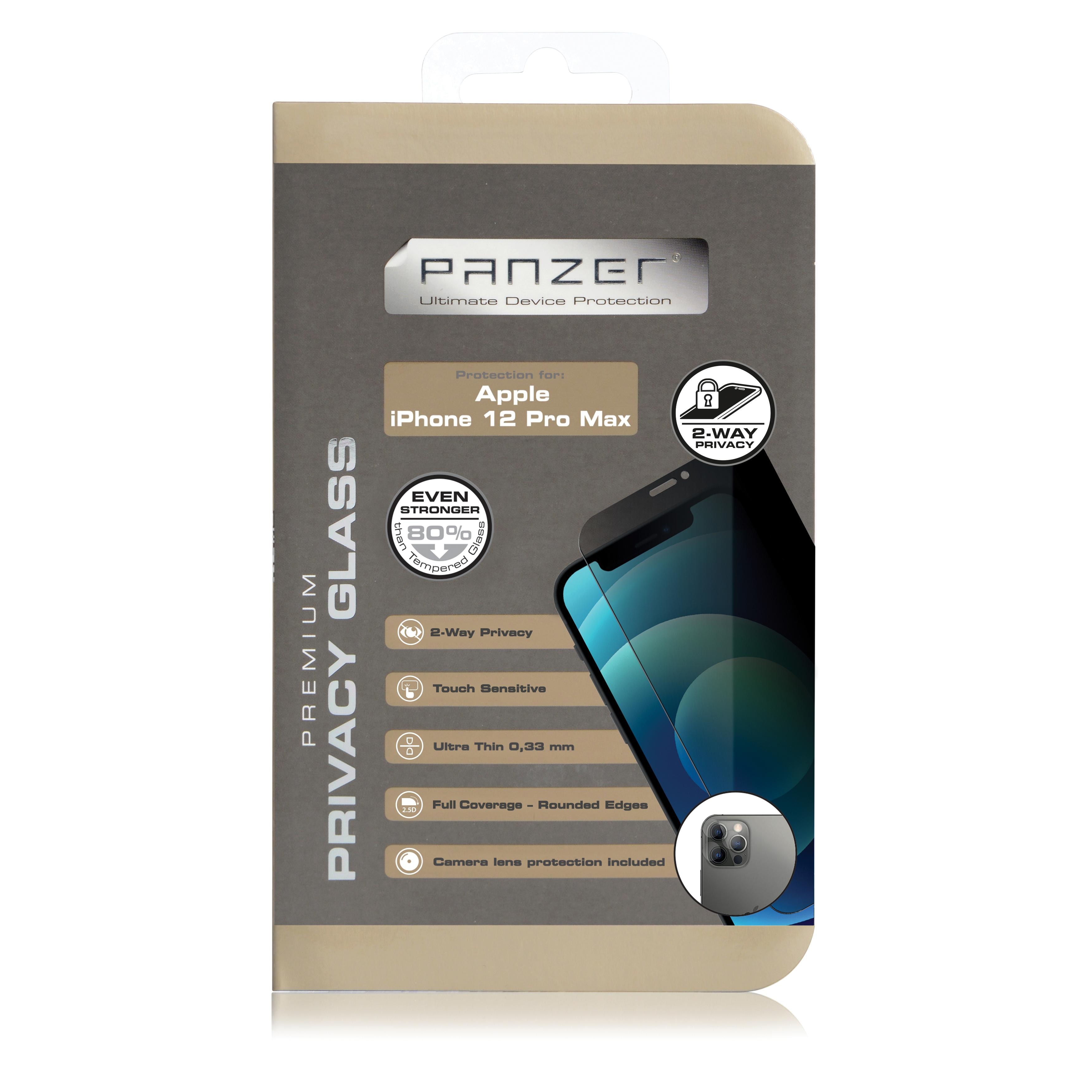 Full-Fit Privacy Glass iPhone 12 Pro Max Schwarz