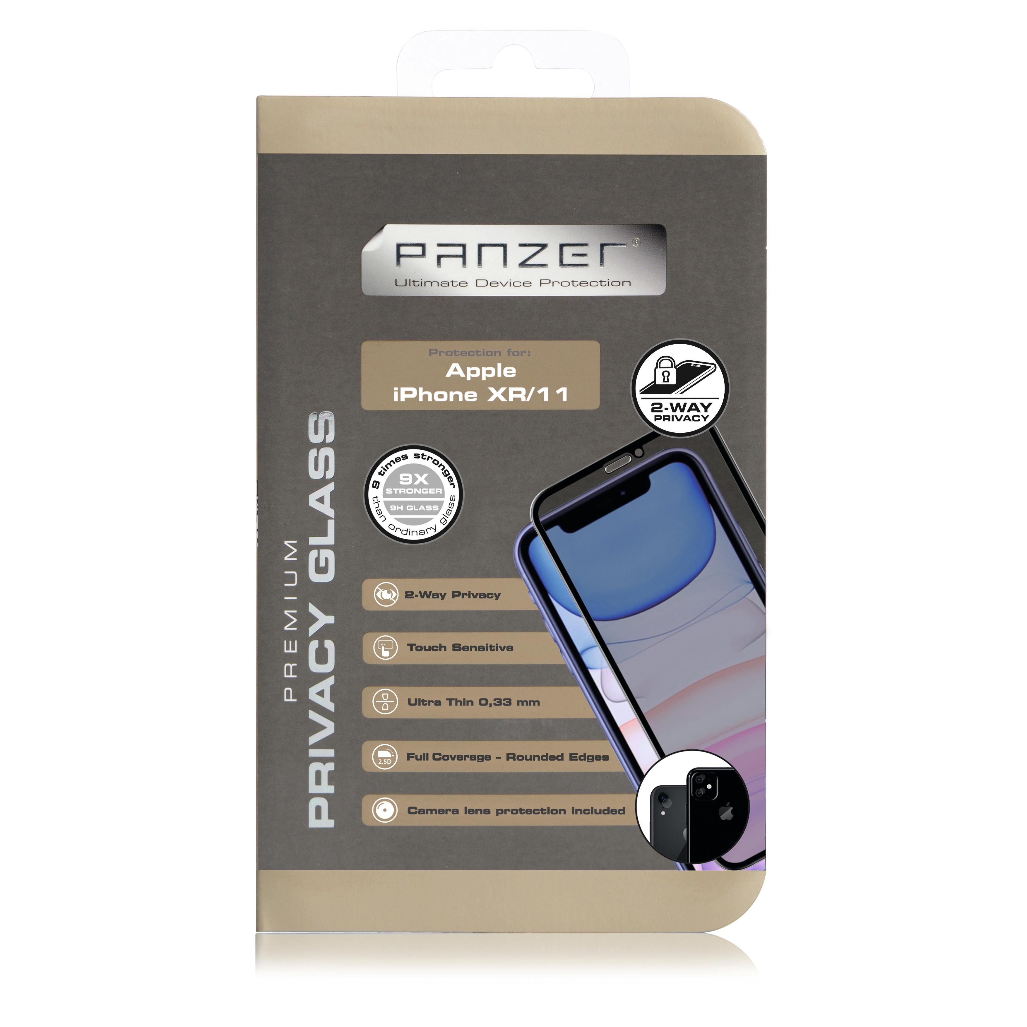 Full-Fit Privacy Glass iPhone XR Schwarz