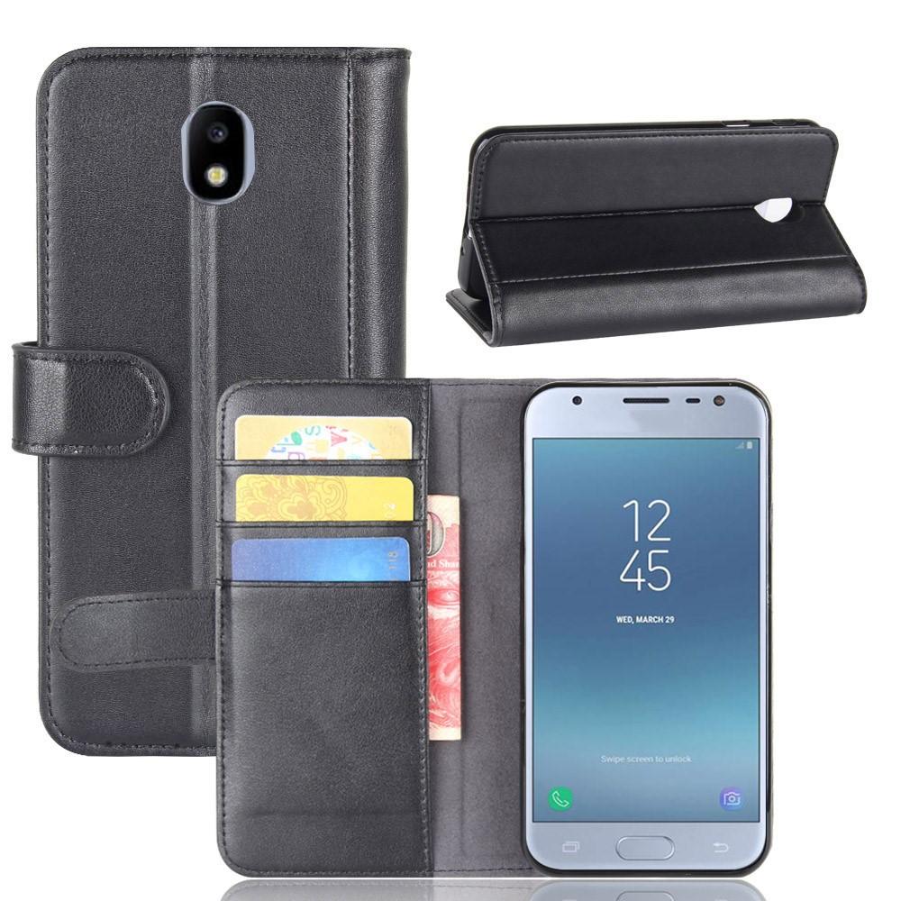 Samsung Galaxy J3 2017 Echtlederhülle Schwarz
