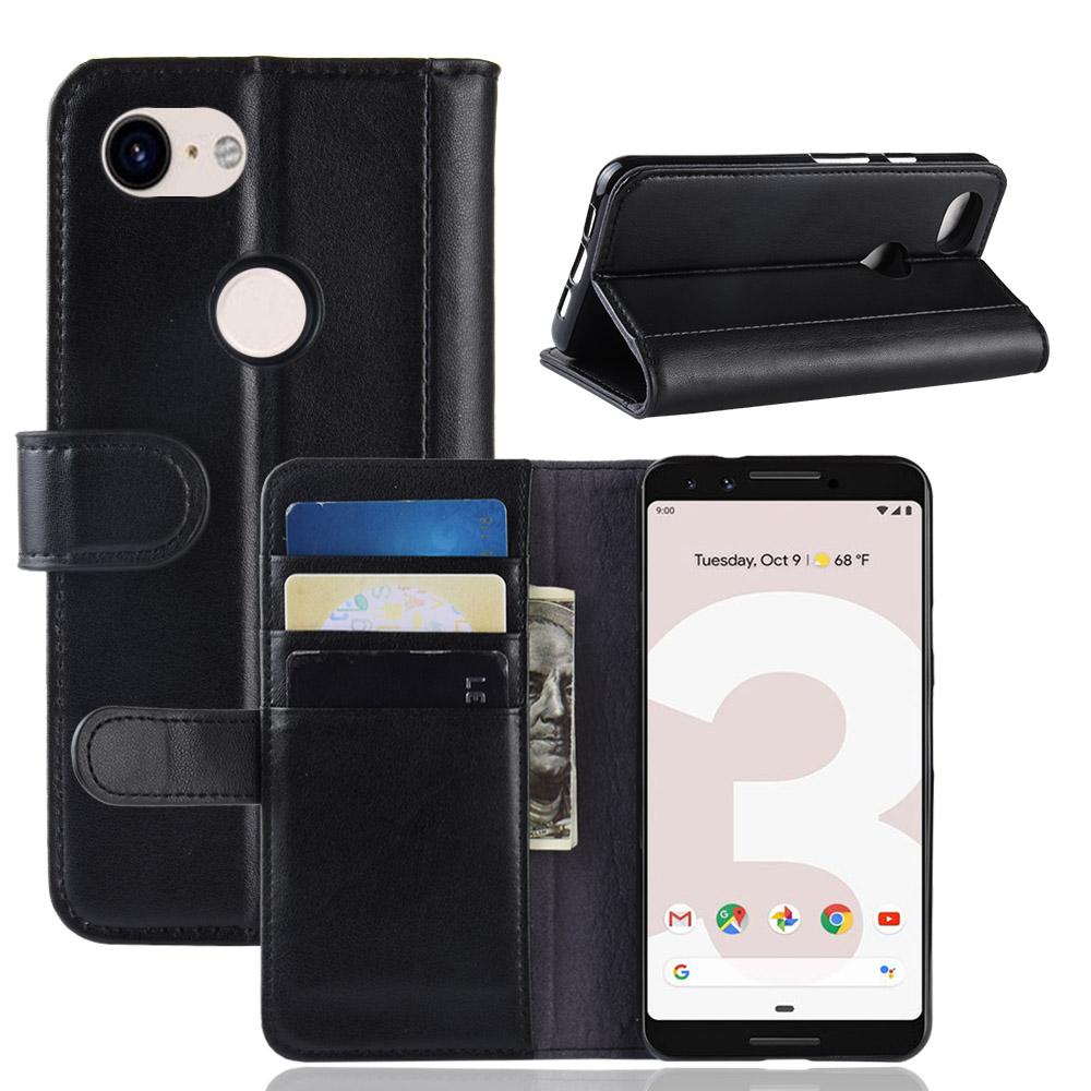 Google Pixel 3a Echtlederhülle Schwarz