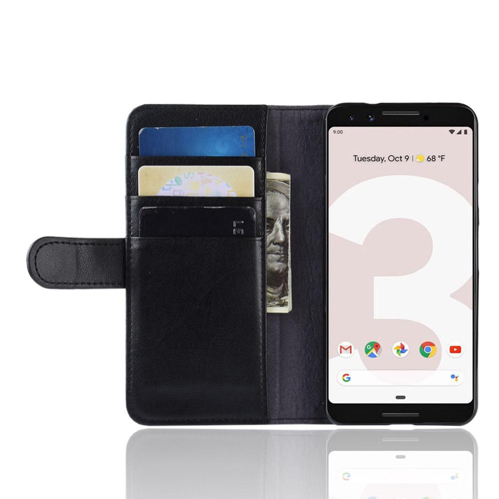 Google Pixel 3a Echtlederhülle Schwarz