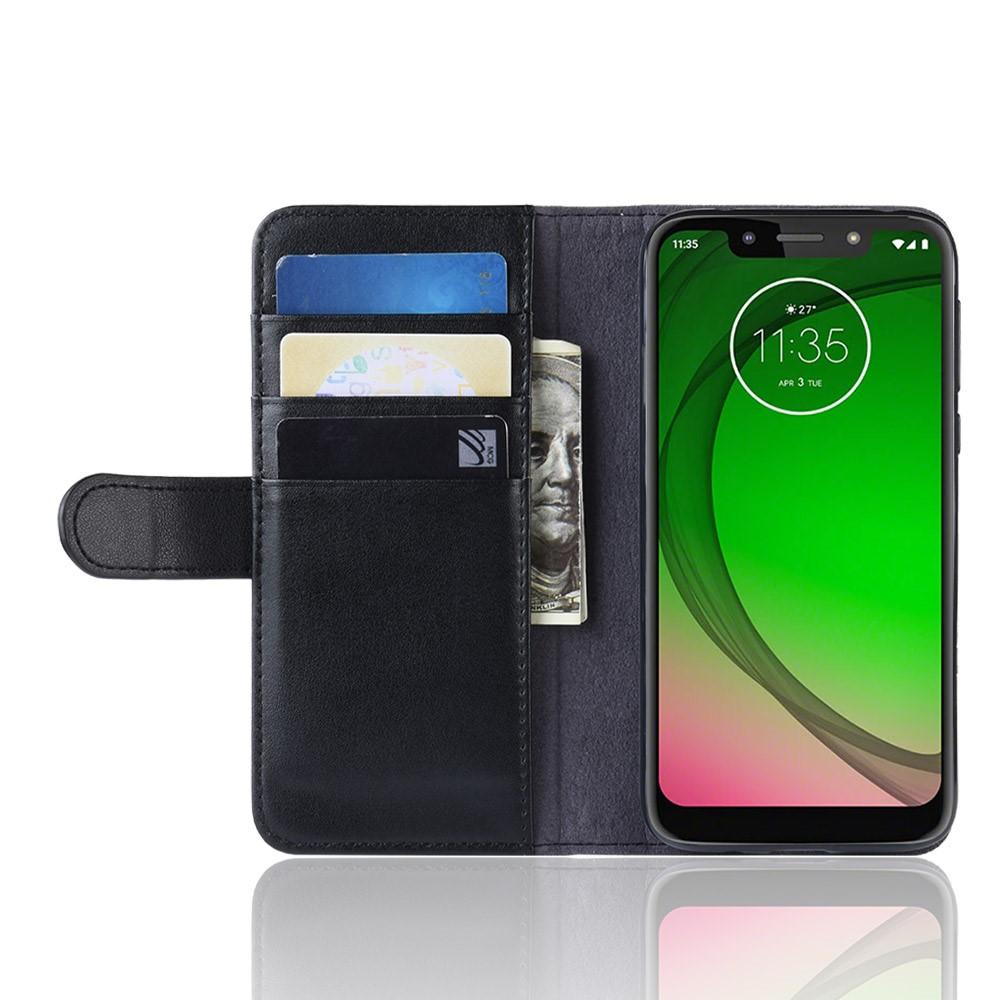 Motorola Moto G7 Play Lederhülle aus Echtem Leder, schwarz