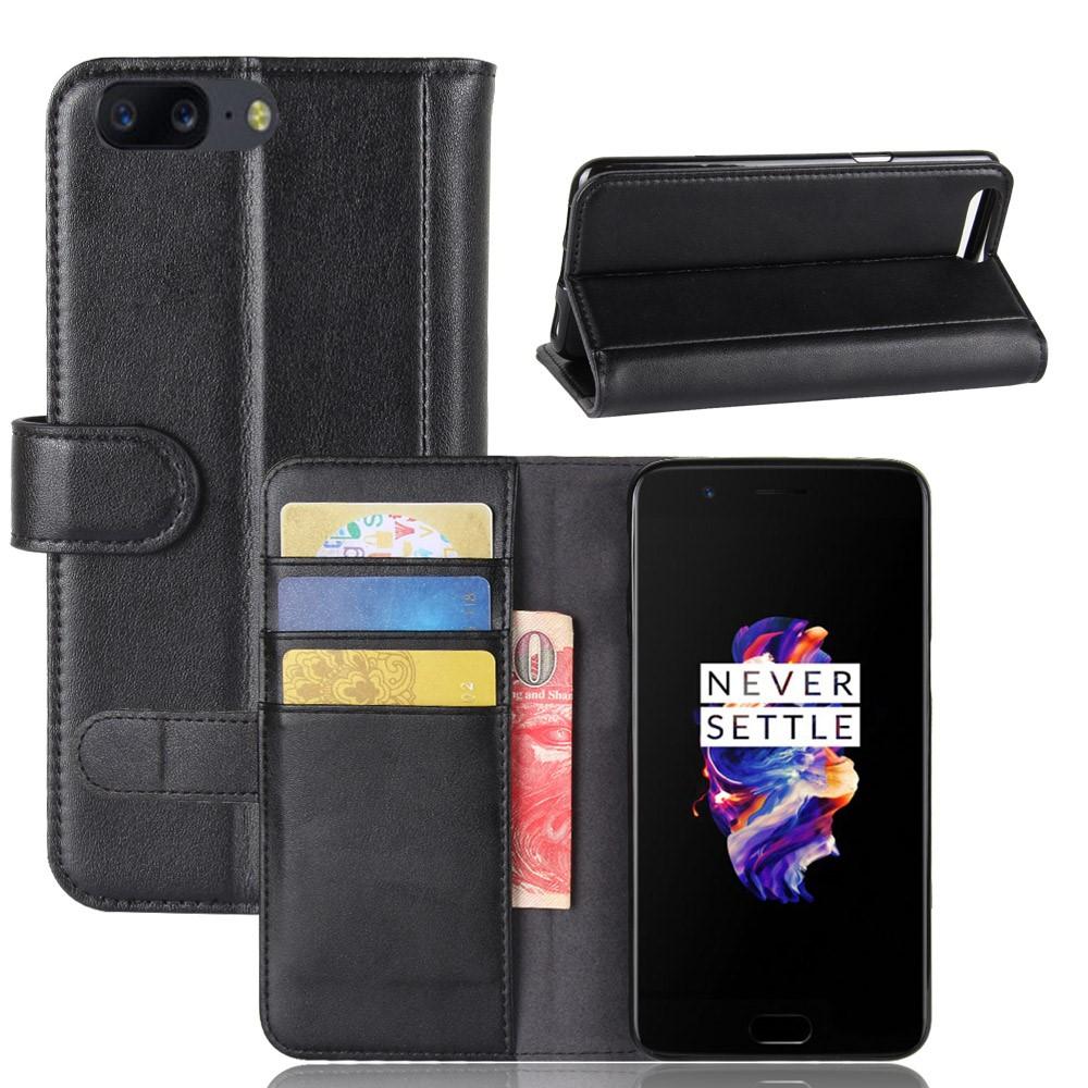  OnePlus 5 Echtlederhülle Schwarz