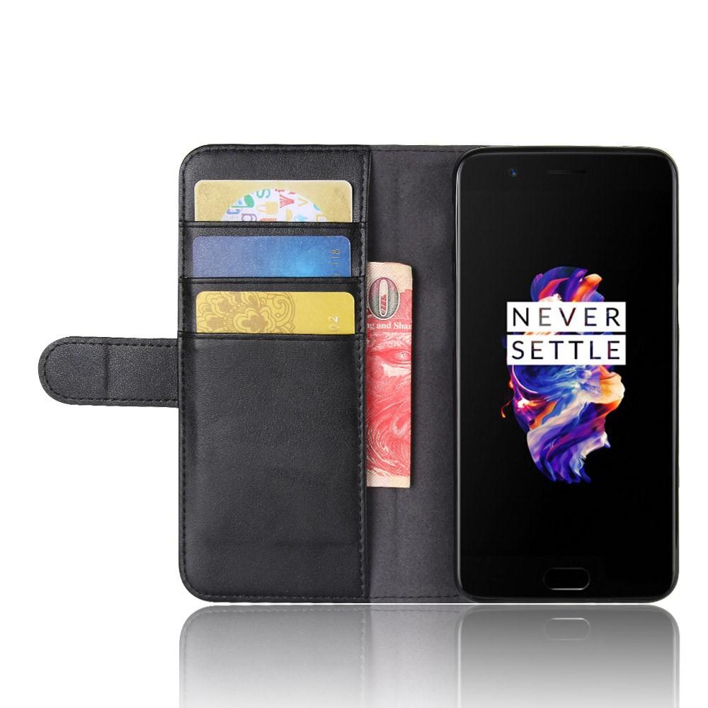  OnePlus 5 Echtlederhülle Schwarz